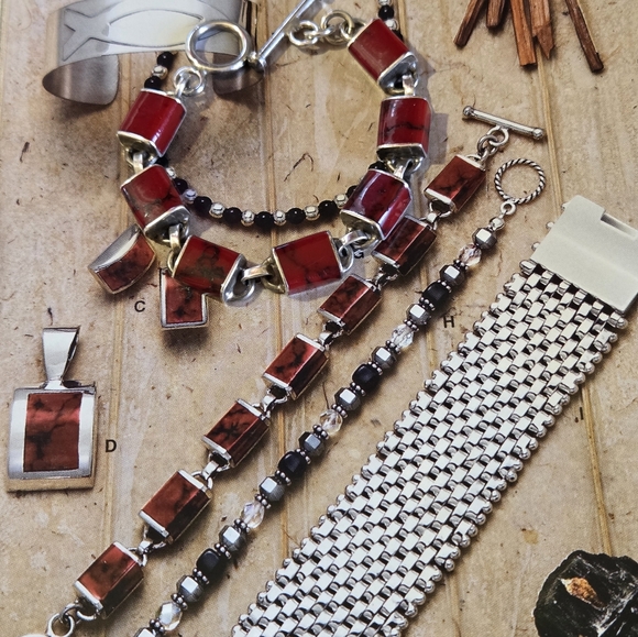 RARE Silpada Sterling Silver & Stone Bracelet - Picture 11 of 12